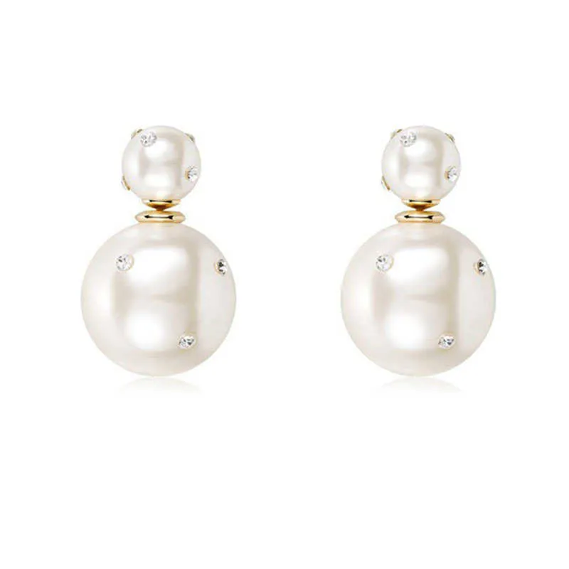 2022 Nuovi orecchini di perle a doppia faccia di alta qualità Orecchini da donna Orecchini Fashion Design Temperament Charm