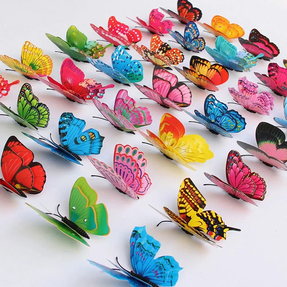 12pcs 3D Simulation Butterfly Sticker Home Decoration Refrigerator