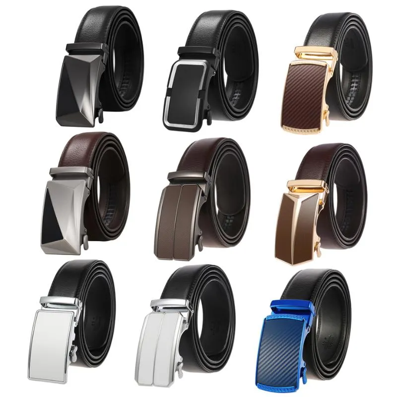 Belts Luxury Designer Genuine Leather Belt For Men 3.5cm Width Mens Automatic Buckle Cinturones Para Hombre Drop B1070Belts