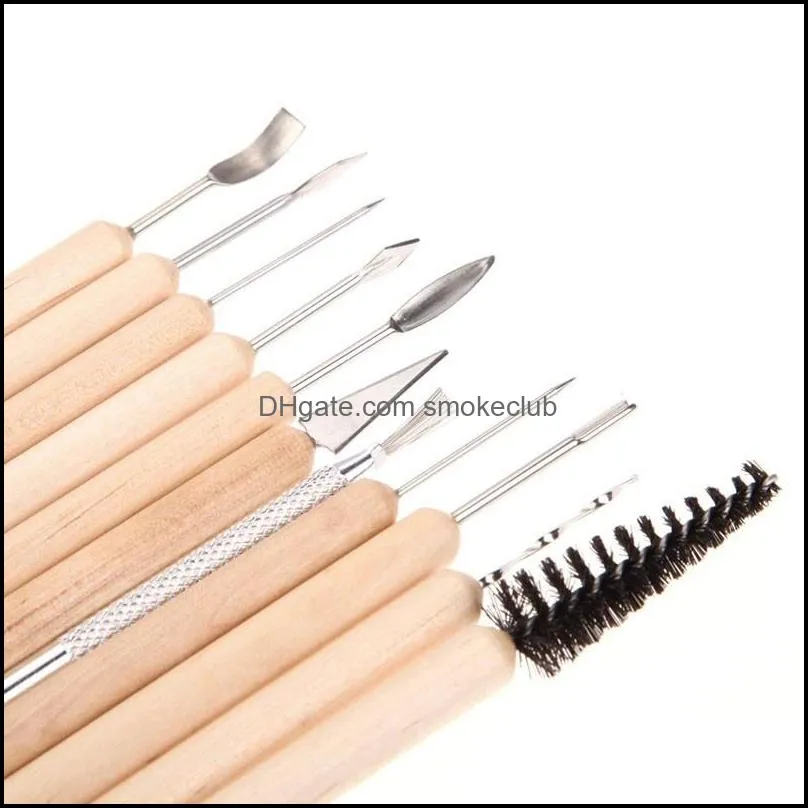22pc Clay Pottery Sculpture Tool Stainless Steel and Wooden Handle Mini Pottery Ceramic Tools Set for Paint Sculpture