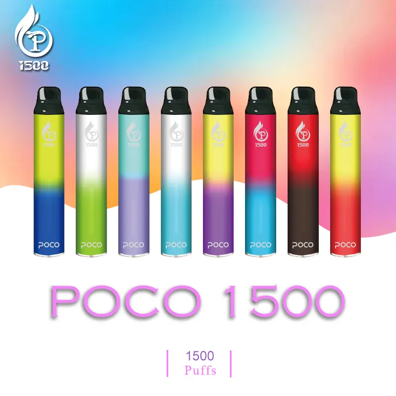 원래 E 담배 Poco 1500 vape 일회용 5ml 포드 1500 퍼프 850mAh 메쉬 코일 vapes