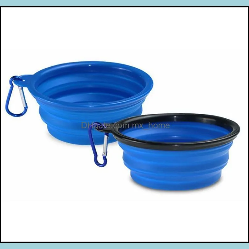 Pet Dog Bowls Sile Puppy Collapsible Bowl Pet Feeding Bowls With Climbing Buckle Outdoor Travel Portable Dog Food bbycDp bde_luck