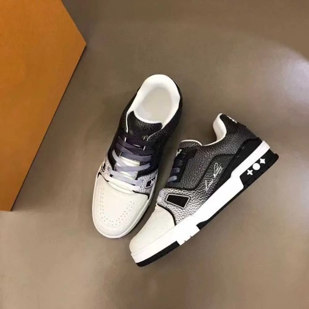 Designer Fashion Trainer Sneaker Intage Chaussures décontractées Virgils Alligator-Embossé noir gris brun blanc veau vert veau en cuir français