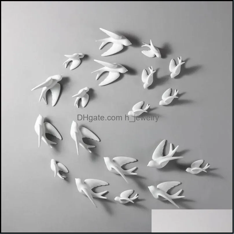 european ceramic creative 3d birds wall hanging simulation murals simple living room background home decor furnishing crafts 2255 t2