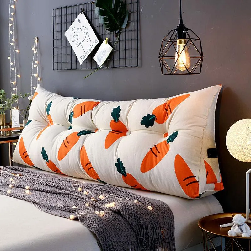 Cushion/Decorative Pillow Canvas Fabric European Triangular Backrest Large Long Sofa Cushion Soft Bag For Bed BedroomCushion/Decorative