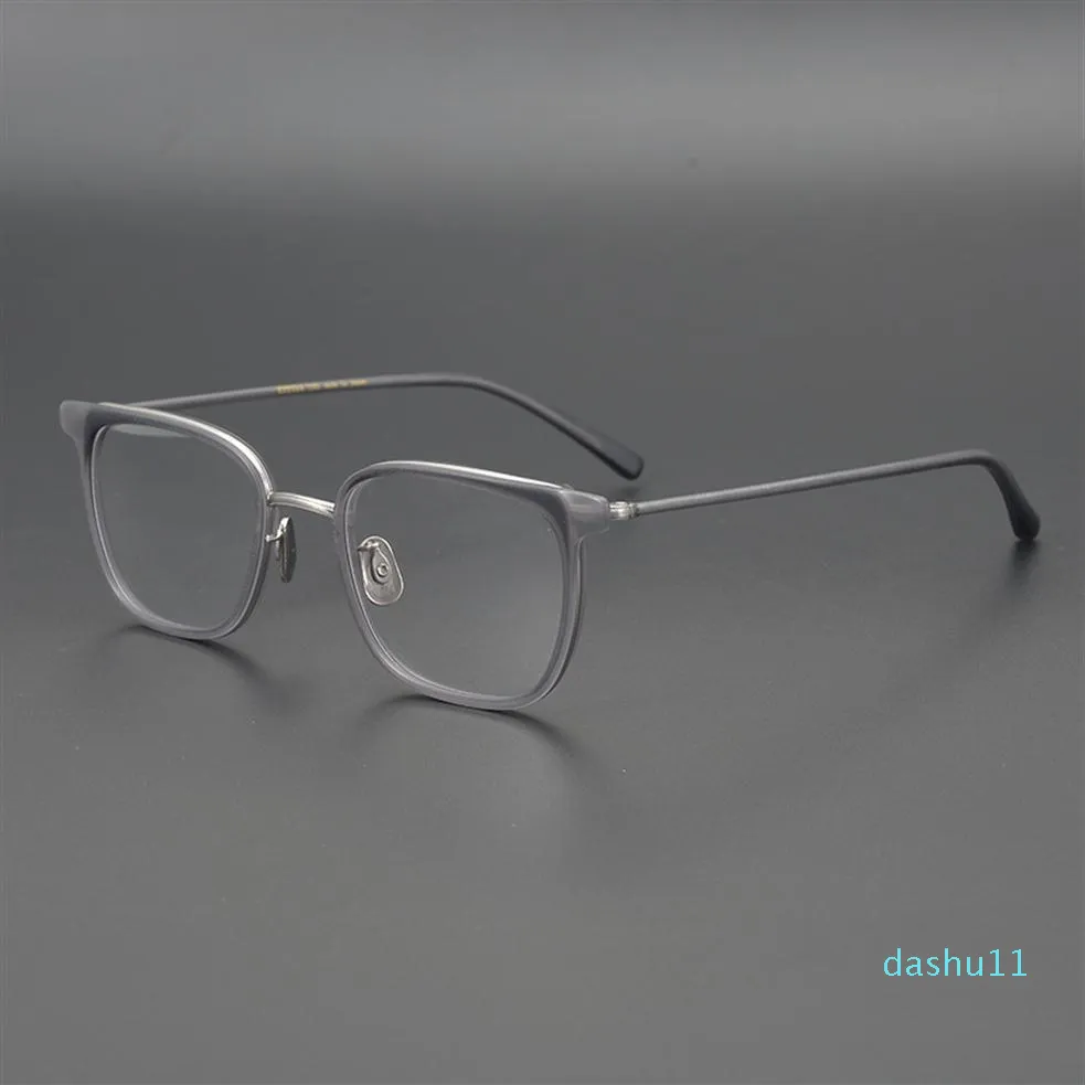 Lunettes en titane pur hommes acétate de haute qualité carré myopie lunettes optiques cadre Prescription lunettes 271o