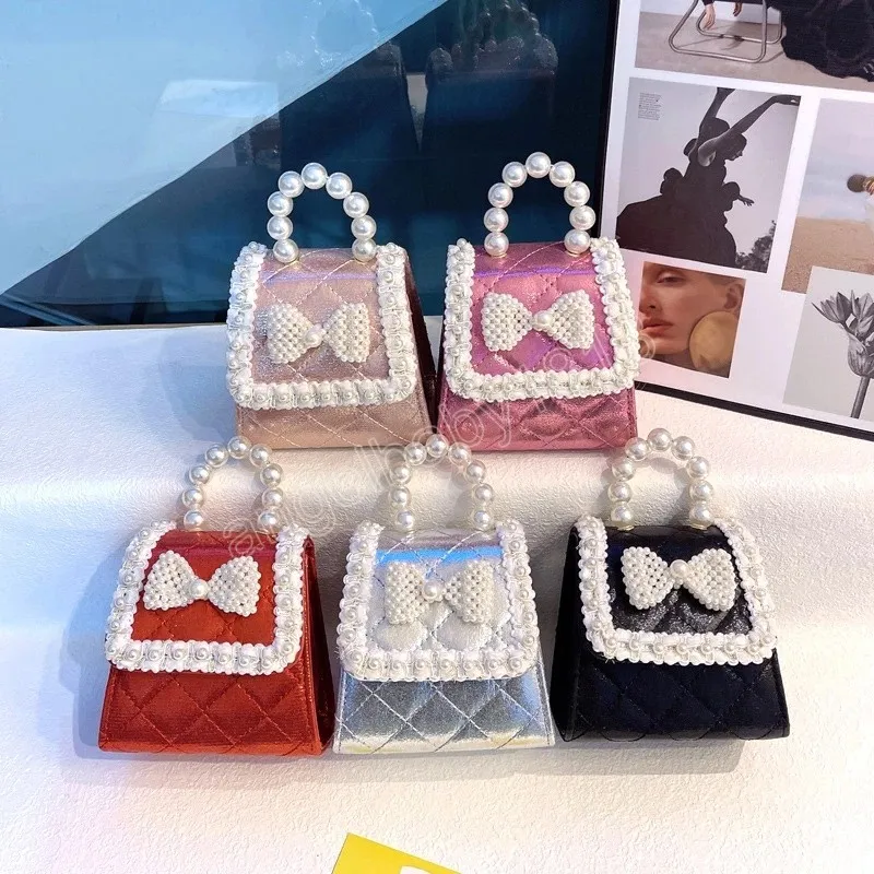 Mini borsette per ragazze in stile coreano Borsa a tracolla con fiocco principessa carina Kawaii Borsa per monete per bambini Borsa per feste per bambini