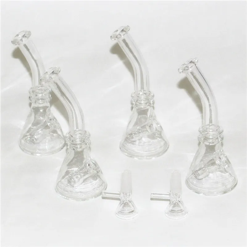 Mini bicchieri in vetro Narghilè Dab Rig Bong Pipa ad acqua per fumare gorgogliatori con ciotola in vetro da 10 mm