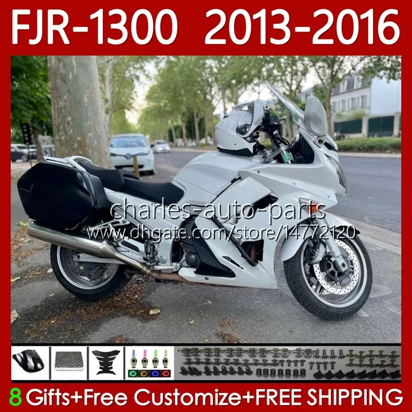 مجموعة Bodywork Kit ل Yamaha FJR-1300A FJR 1300 A CC1-2016 Seensite Body 112NO.100 Gloss White FJR1300A FJR-1300 2013 2014 2015 2016 FJR1300 13 14 15 16 Moto OEM FLATING