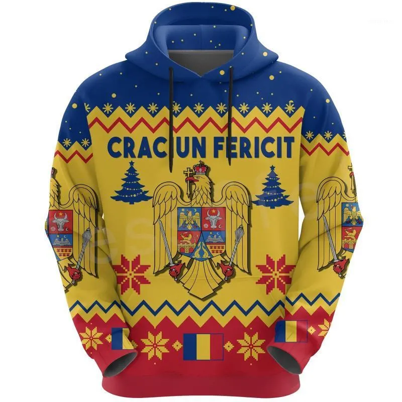 Heren Hoodies Sweatshirts mode Roemenië Europa Country vlag Symbool Art kleurrijke 3dprint tracksuit herfstjack zipper mannen/wome