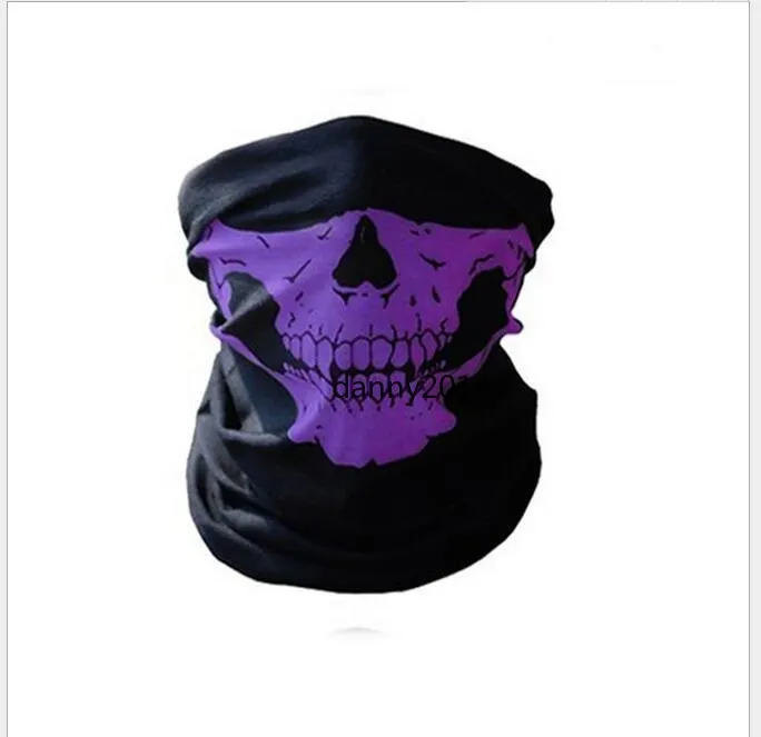 Seamless Skull Half Face Mask Scarf Bandana Bike Motorcykel Scarves Scarf Neck Face Mask Cykling Neck Scarves Halloween Cosplay Party Masks