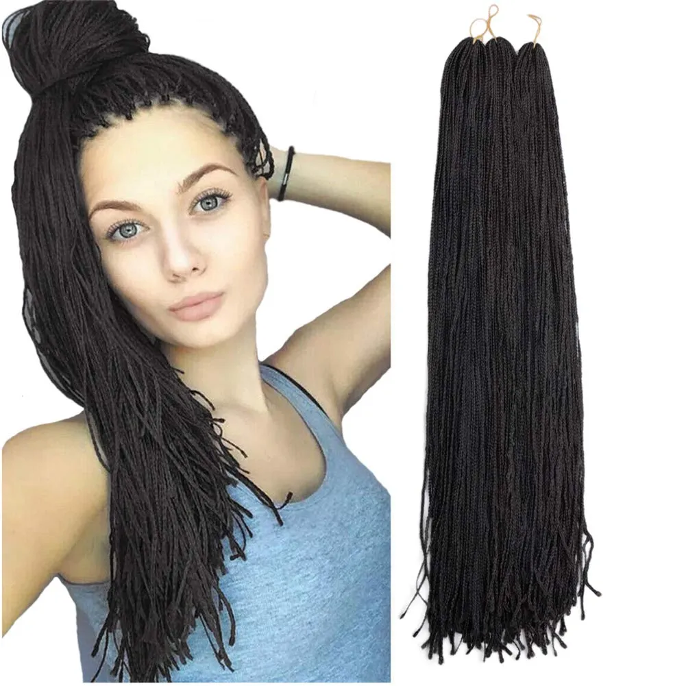 Long Micro 3X Pre-Looped Synthetic Zizi Hair Braids 28 Inch  display picture 2