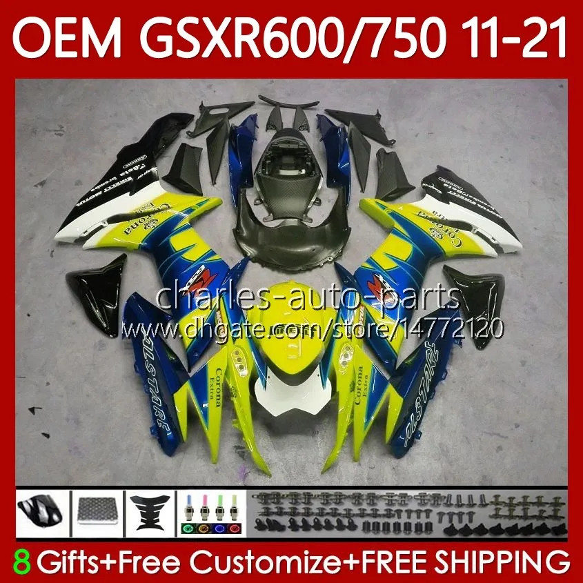 スズキGSXR-600 600CC 750CC GSXR 600 750 CC K11 11-21 121NO.6 GSXR750 11 12 13 14 15 16 GSXR-750 2017 2017 2018 2018 2019 2019 2020 2021フェアリングブルーイエロー