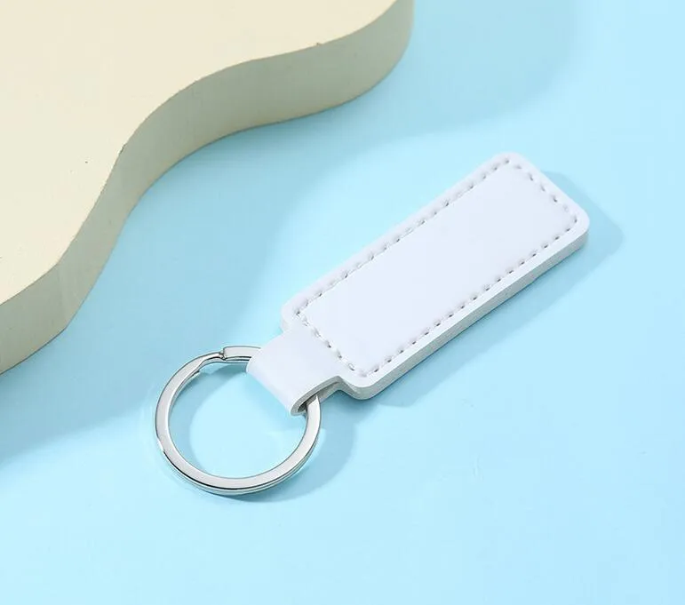 PU Leather Keychain Metal Keyring Car Keychains Pendant Personalise Gift Key Chain Wholesale 