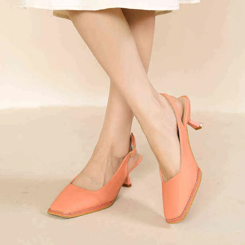Ladies Baotou High Heel Sandals Fashion Mules Heels Women Shoes Sandal Platform Zapatos De Mujer Leather Gladiator Sandals G220527