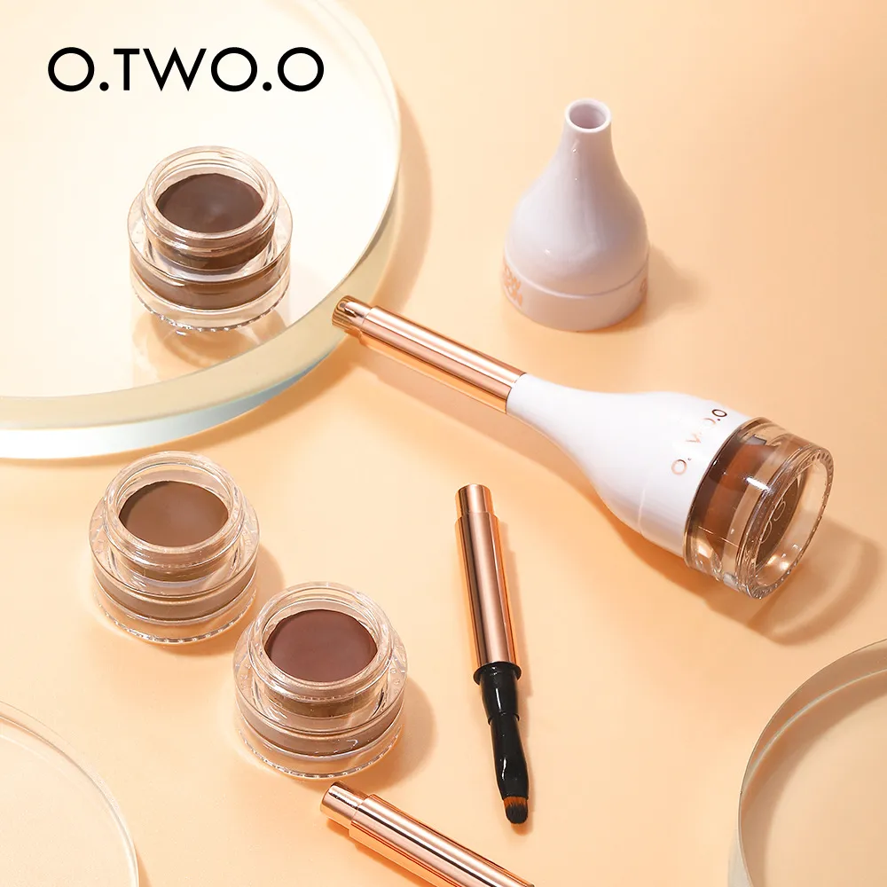 O.TWO.O Eyebrow Pomade Brow Gel Mascara Natural Waterproof Longing Creamy Texture 4 Färger tonade skulpterade med borste