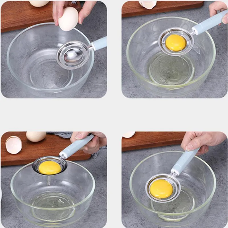 Egg Separator Tool Stainless Steel Eggs Yolk White Separators Sieve Kitchen Gadgets Baking Tools Yolk Remover Divider Filter HY0376
