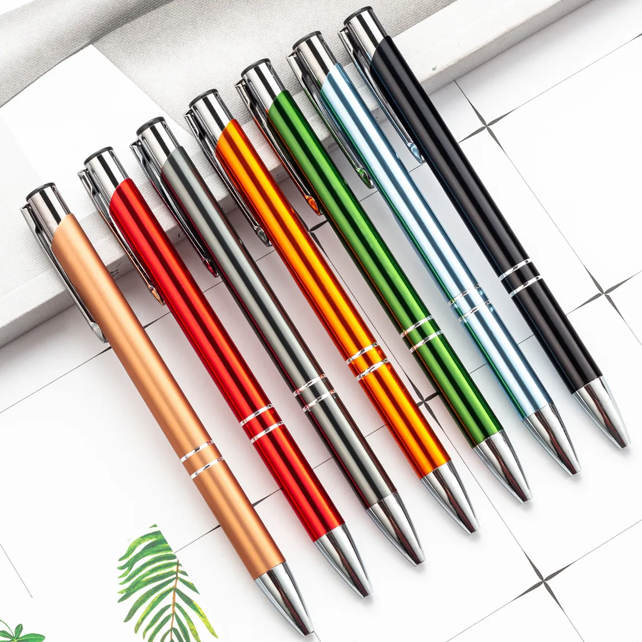 New Metal Ballpoint Pens Ballpen Ball Pen Signature Business Pen Office School Student Stationery Gift 13 Colors Customizable