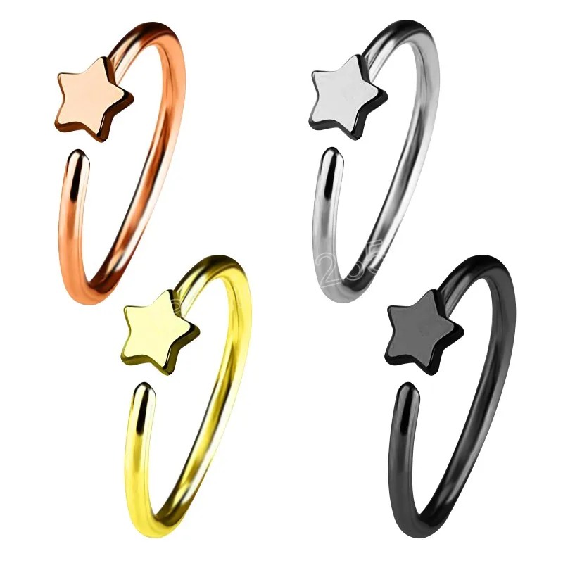 Puffy Star 14K Gold Nose Ring – FreshTrends