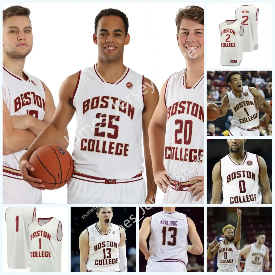 Basquete Custom costume Boston Eagles Jersey de basquete 22 Rich Kelly Sam Holtze Will Jackowitz Steffon Mitchell Jerome Robinson