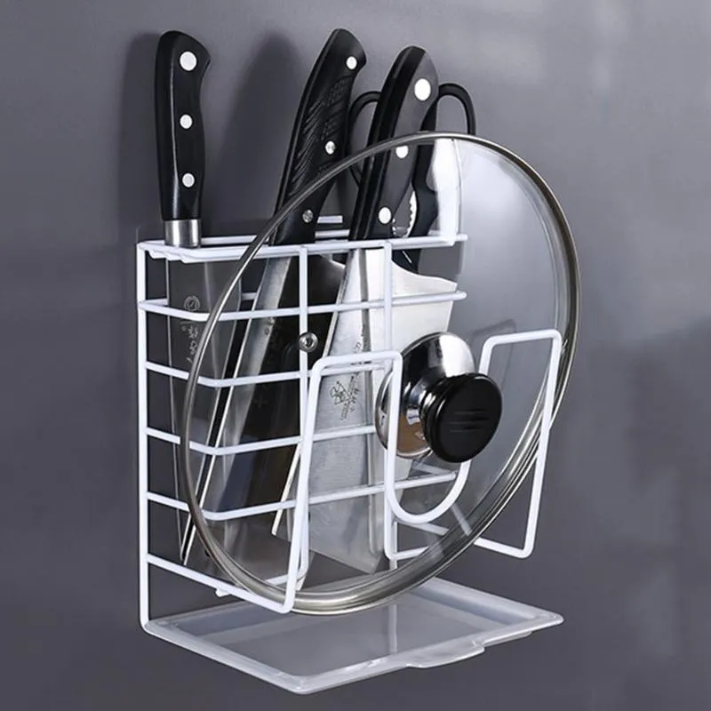 Kök lagringsorganisation tillbehör väska enkel kniv rack väggmonterade arrangör skärbräda hyllor