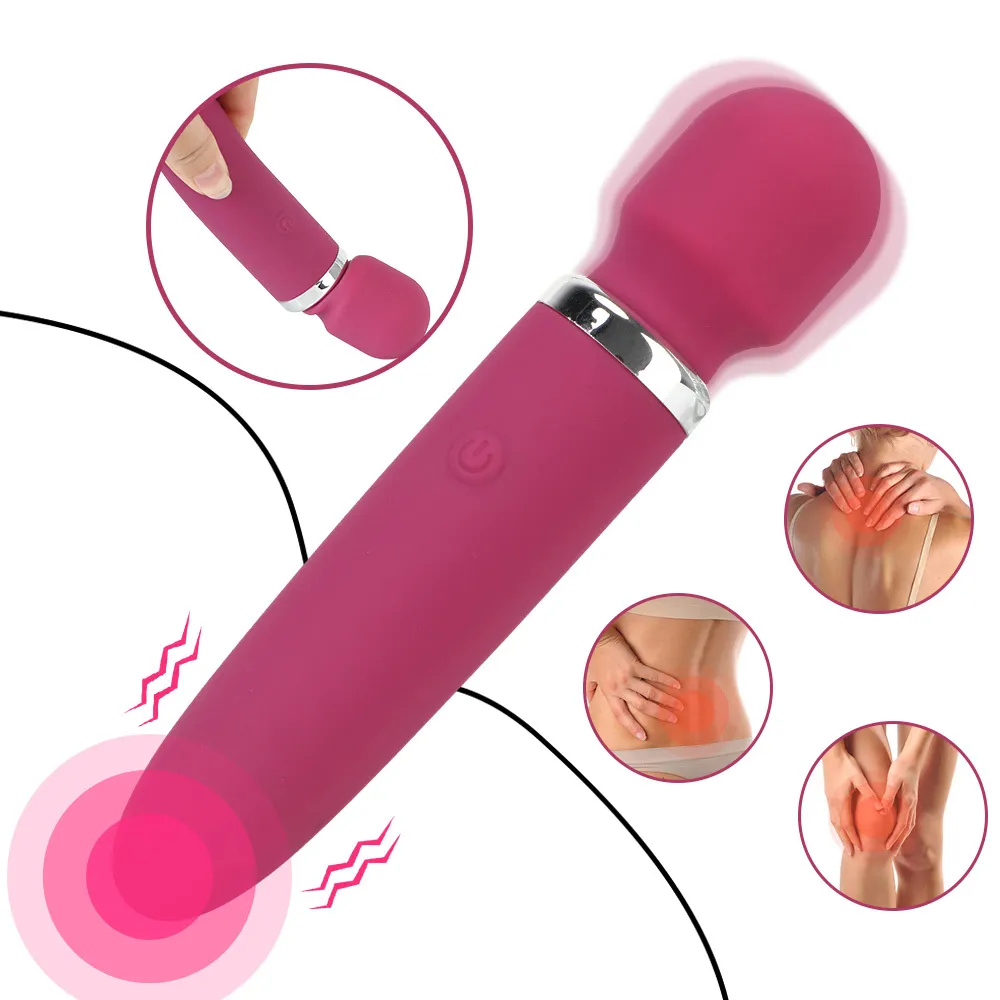 Vrouwelijke Masturbator sexy Speelgoed Voor Vrouwen 8 Modi Toverstaf Vibrators USB Oplaadbare Dildo Tepel Clitoris Stimulator