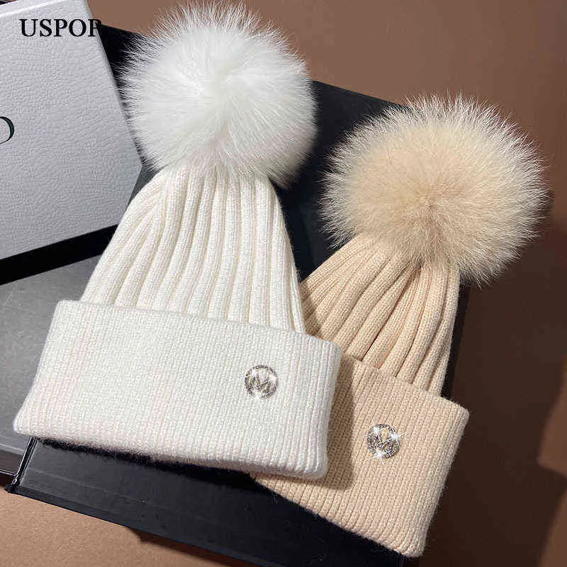 Banete de gorro/crânio Caps de bola USPOP Novo chapéu de malha de inverno