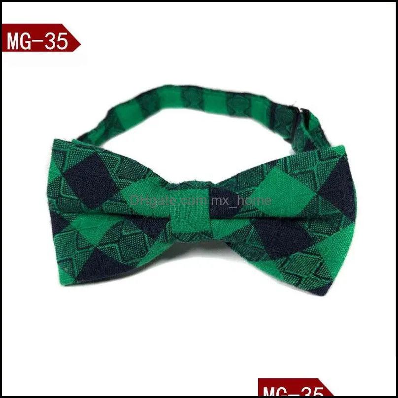 children plaid necktie british style baby ties fashion cute lattice necktie hot kids cotton and adjustable bow tie z0301