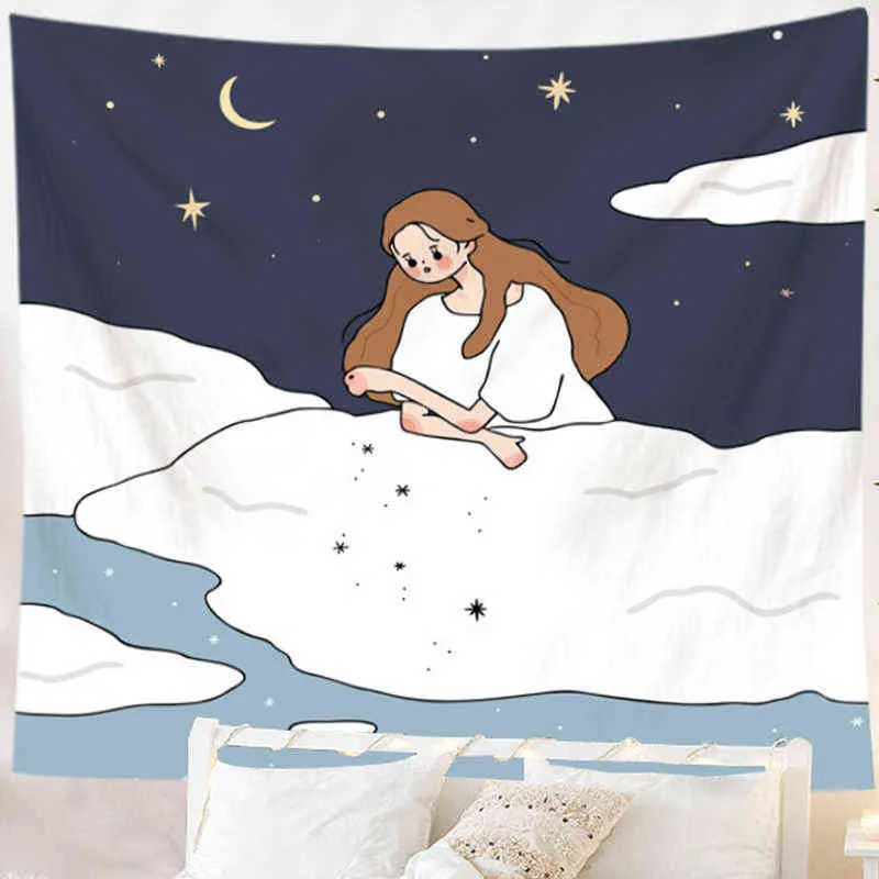 Tapestry Ashou Cartoon Grille Carpet Wall Hanging Decor Anime Tapestry Home Kaw From Make04, 4.