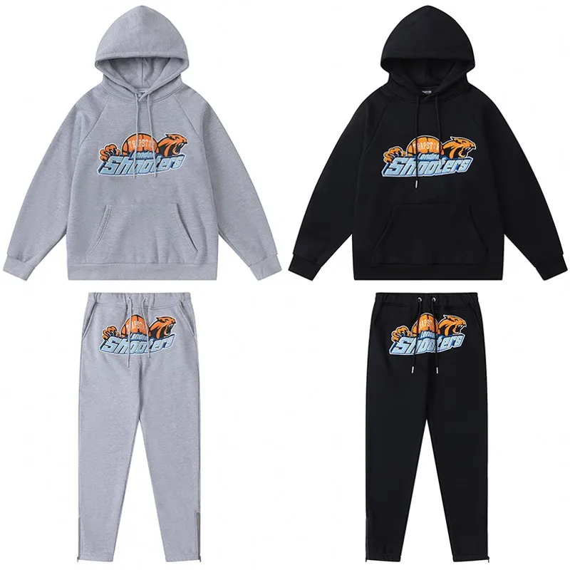 Erkek TRAPSTAR Eşofman Erkek kadın polar baskı Eşofman Setleri kış Hoodies Pantolon 2 Parça Set Koşu Kapüşonlu Sweatshirt Spor Joggers Eşofman Takım Erkek