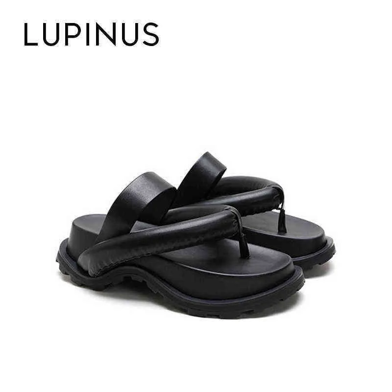 Sandalias Lupinus, verano 2022, nuevas sandalias de plataforma para mujer, zapatos de playa con punta plana y tacón grueso a la moda 220623