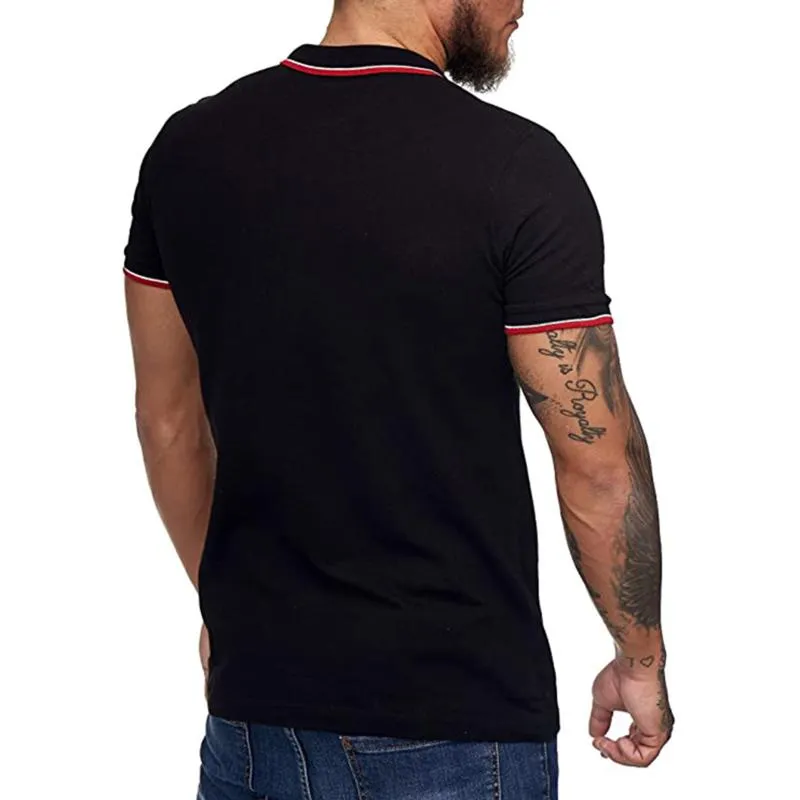 Herren Polos Männer Frühling und Sommer Top Shirts Slim Button Bluse Solid Farbe kurzärmel Casual Hemd Langschläfte Herren T -Shirt Weiß Yoga Topme