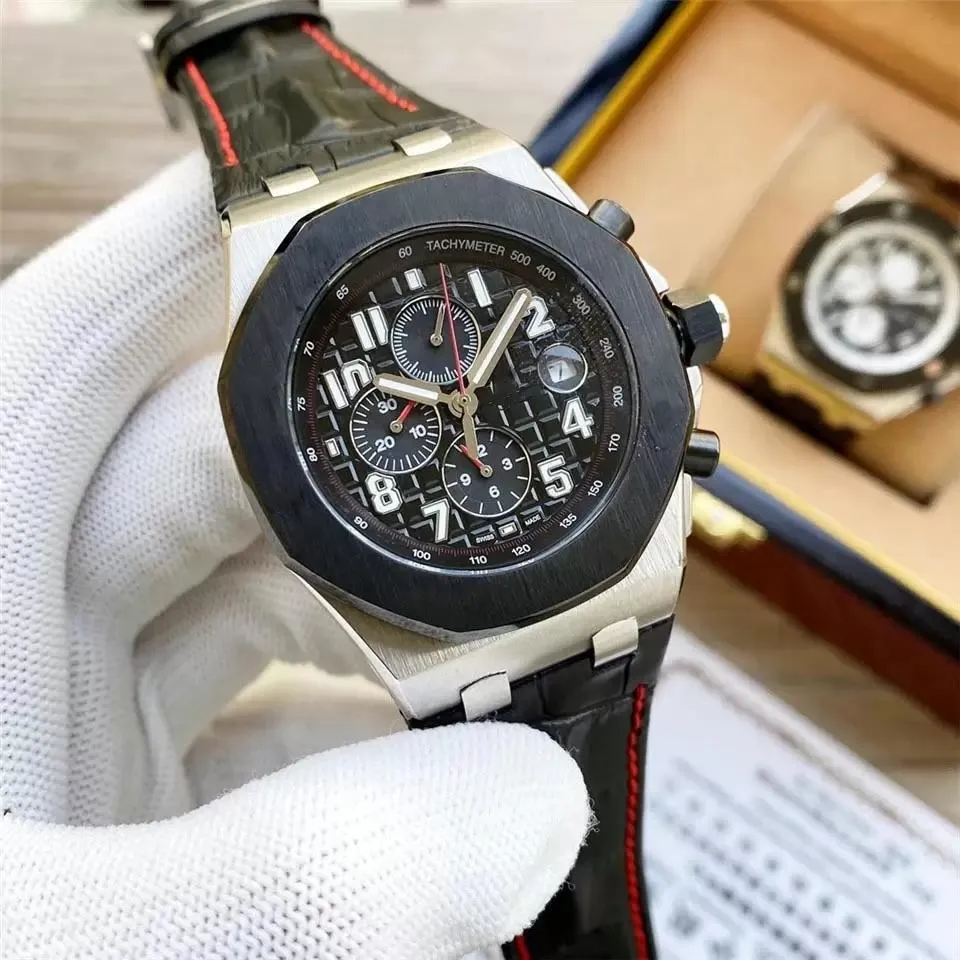 AAA  自動腕時計の腕時計ステンレス鋼のための輝き41mmの折りたたみバックル硬さモノトル防水ストップウォッチ腕時計T121