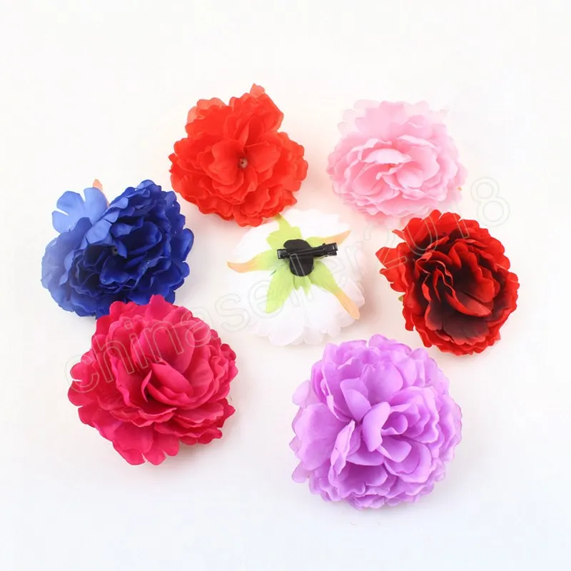 Mode Barrettes Woman Elegant Bohemian Peony Flower Hairpin Retro Bridal Wedding Haarclip Hoofdkleding Beach haaraccessoire