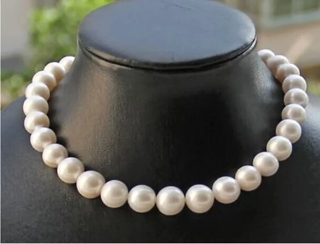 Handknoopte ketting 10-11 mm witte ronde ronde zoetwater parel trui ketting Pearl 18inch