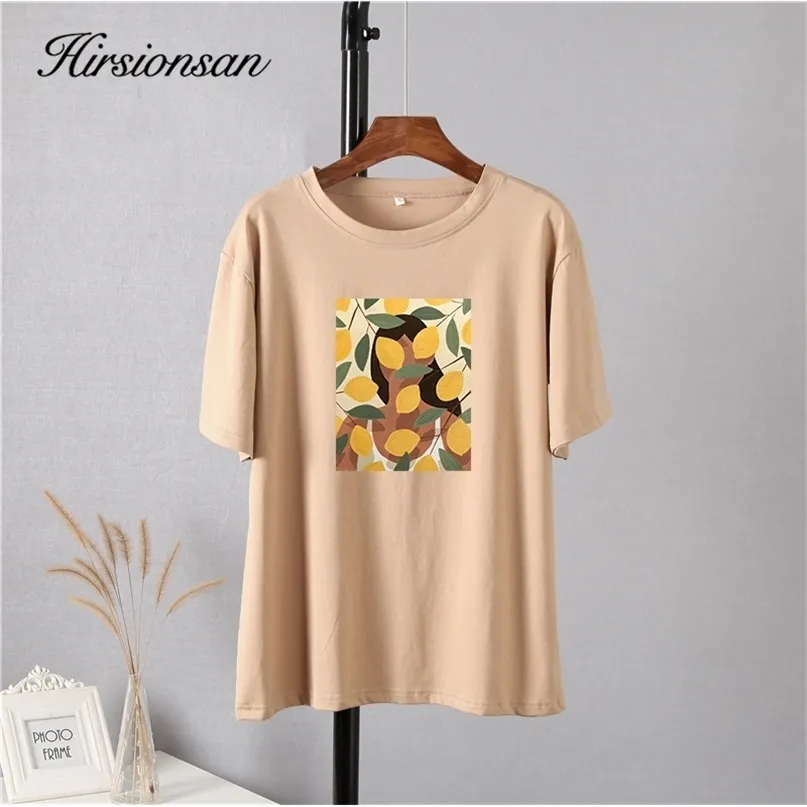 Hirsionsan Gotic Graphic T Shirt Women Fashion Aesthetic Lemon Print Summer Tops Korean Cotton Short Sleeve Female Tees 220514