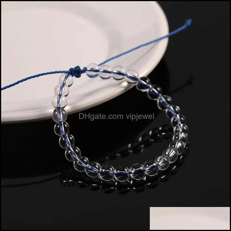higth quality fashion ocean beads bracelet make a wish card rope braided bracelets bangles with glass bead for women girls beach