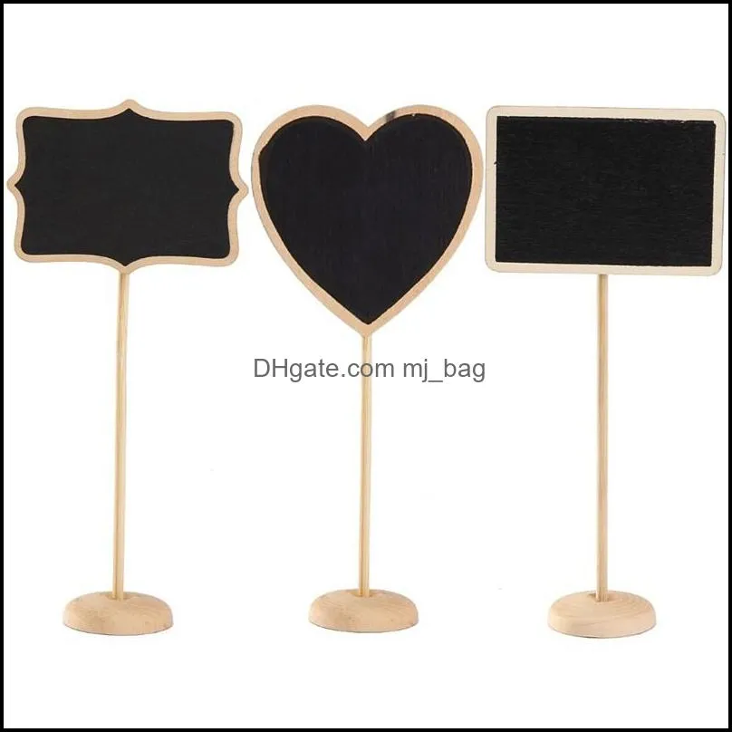 Other Festive Party Supplies Home Garden Rec Heart Shaped Wood Mini Vintage Chalkboard Place Card Holder Stand For Dessert Table Wordpad M