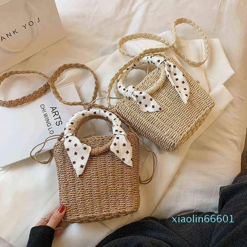 Designer-Shopping Bags Fashion Straw Women Shoulder Beach Crossbody Casual Woven Female Handbag New Wicker Lady Travel