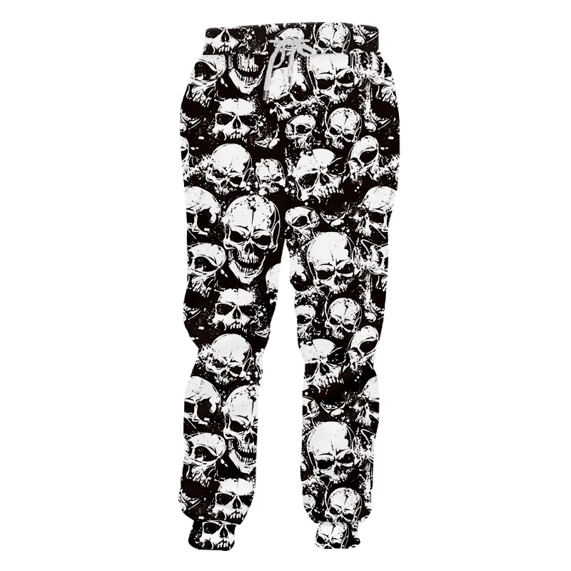 Ujwi moda mężczyźni Casual Pełna długość Pants Harajuku 3D czaszka drukowana joggery spodnie potu ulicy Hip Hop Style Spants Custom 220613