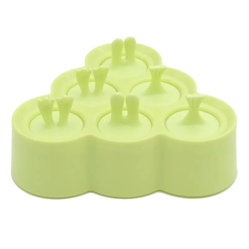 Silicone Ice Cream Mold DIY Homemade Popsicle Moulds Freezer 6 Cells Ice Cube Tray Popsicles Barrel Makers Baking Tools