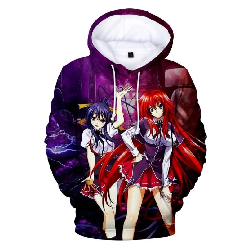 3D High School DxD Anime Hoodie Pullover for Men Women Casual Streetwear Polyester Long Sleeve Hooded Sweatshirt