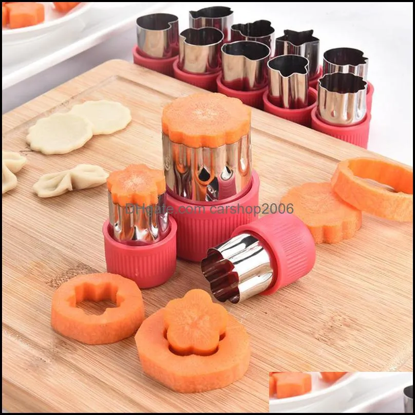 12pcs cookie cutters fruit cutter shapes set stainless steel decorative baking & pastry tools