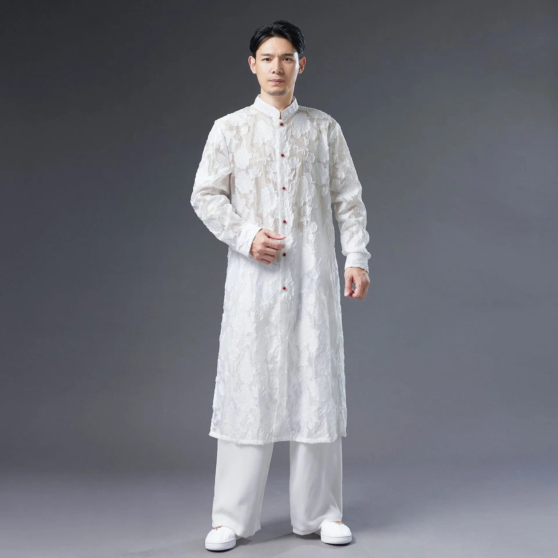 silk dress men Silk Vietnam Tunic Dress for Men, Black Vietnamese Ao Dai, Custom Size  SADM-1A