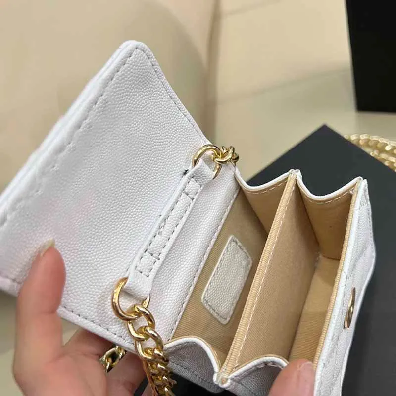 10CM Mini Flap Designer Bags Solid Color Cowhide Classic Handbags Cold-Tone Metal Chain Pattern Letters Timeless Diamond Quilted Crossbody Bags Shoulder Bag Womens