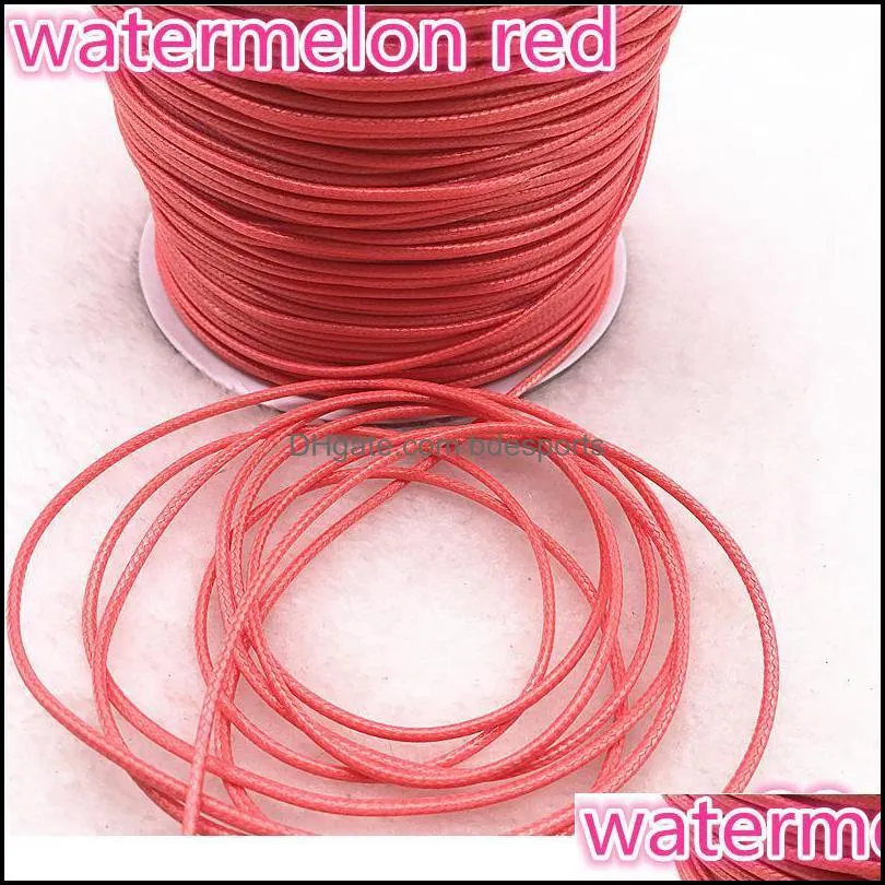 10meters Dia 1.0 /1.5mm Waxed Cotton Cord Waxed Thread Cord String Strap Necklace Rope Bead For Jewelry Making Diy qylvNS