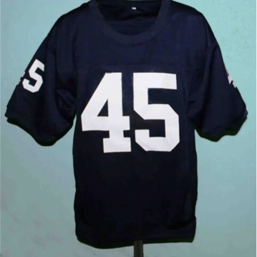 Mit Custom Uomo Gioventù donna Vintage Girocollo Rudy Ruettiger # 45 Rudy Movie Navy Football Jersey taglia s-4XL o personalizzato qualsiasi nome o numero maglia