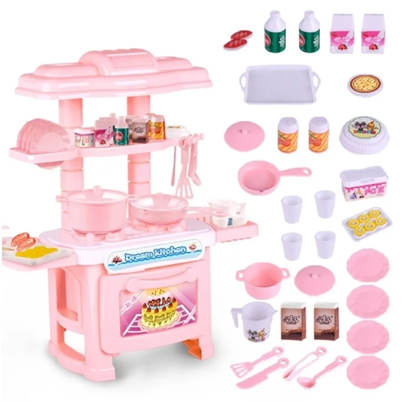 Colore rosa o blu 1 pz/set bambino in miniatura da cucina in plastica finta di giocare da cucina cucina giocattolo set per ragazza gioco regalo D2 LJ201211