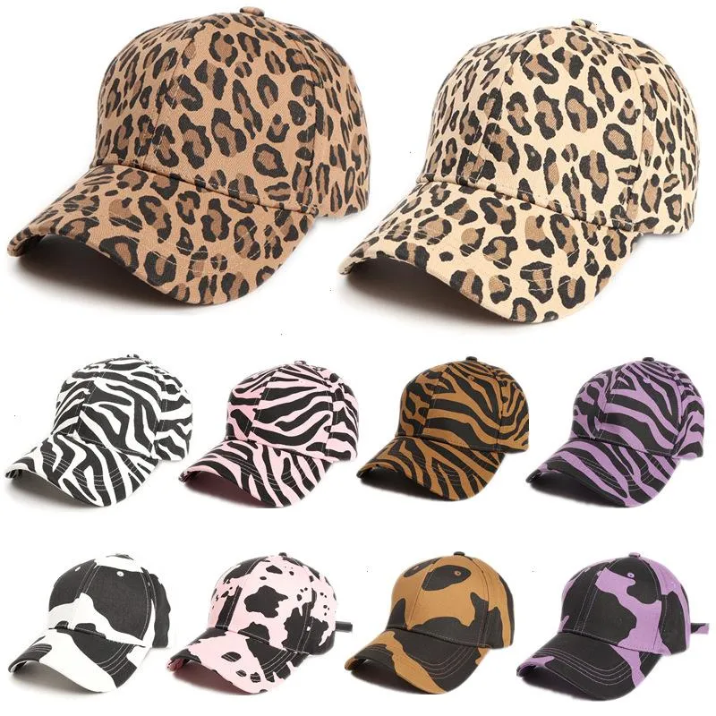 Berretto da baseball zebrato unisex con stampa leopardata Hip Hop Cappello da sole animale da donna da uomo Gorras regolabile