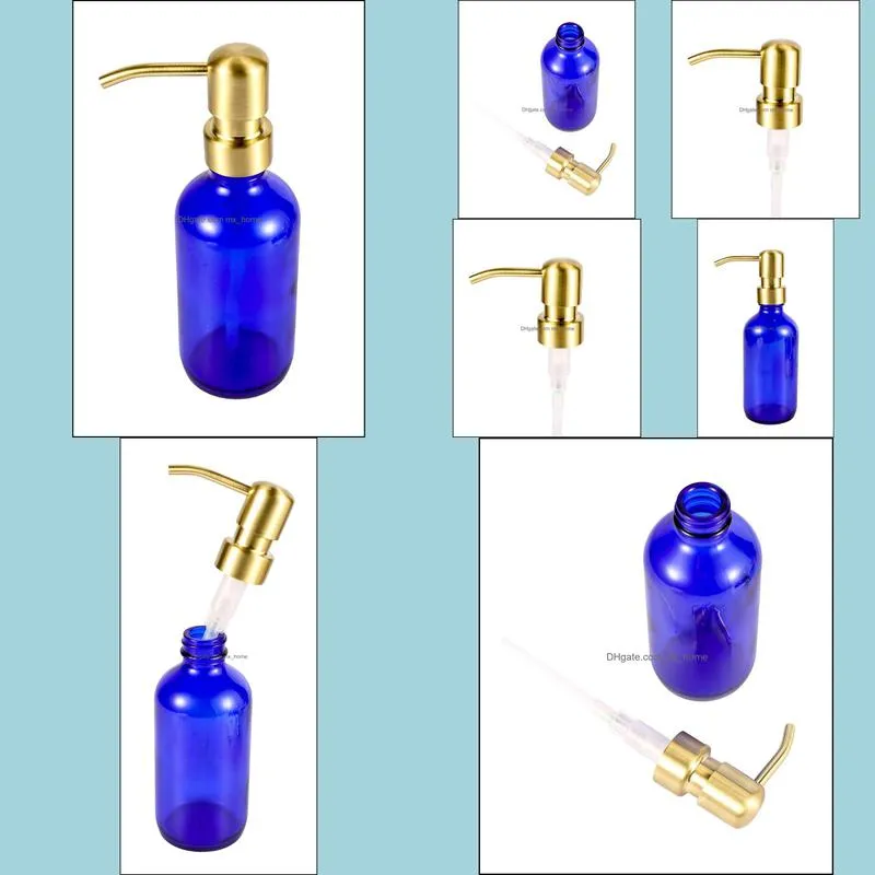 28/400 wholesale Soap Dispenser Gold Brass Rust Proof 304 Stainless Steel Liquid Pump Only for Kitchen Bathroom Jar not included